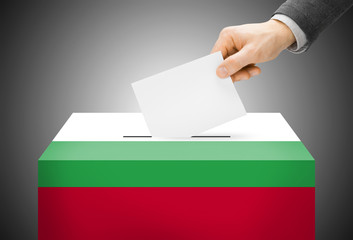 Ballot box painted into national flag colors - Bulgaria