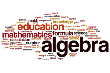 Algebra word cloud