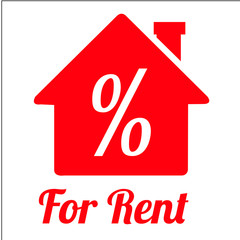 for rent illustration over white color background