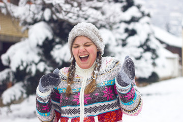 Snowball fighting