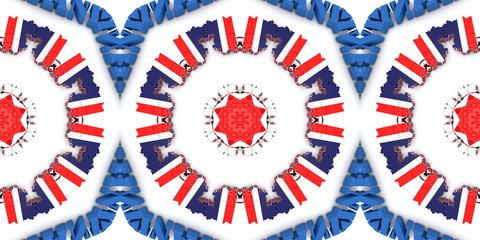 Obraz premium Ethnic pattern. Abstract kaleidoscope fabric design.