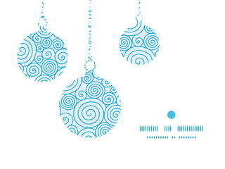 Vector abstract swirls Christmas ornaments silhouettes pattern