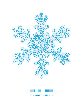 Vector abstract swirls Christmas snowflake silhouette pattern