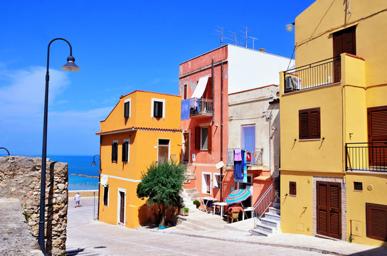 	the old town of termoli, molise, italy