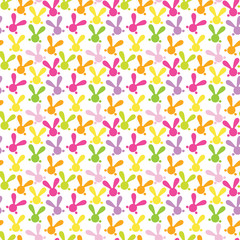 Colorful seamless pattern with easter bunny. Vector