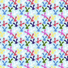 Colorful seamless pattern with easter bunny. Vector