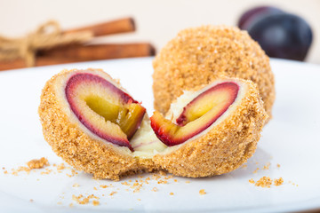 Delicious sweet plum dumplings