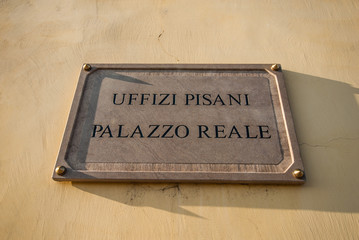 Targa Uffizi Pisani, Palazzo Reale, Pisa