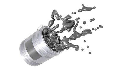 Black spilled paint