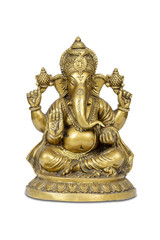Figurine of Hindu god Ganesha isolated with clipping path.