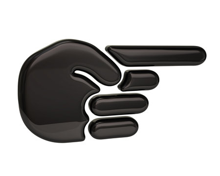 Black pointer hand icon