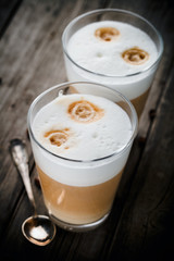 Two glasses of latte