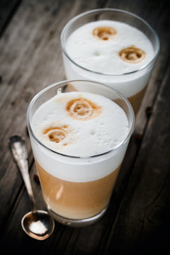 Two glasses of latte