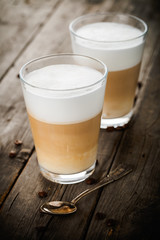 Two glasses of latte