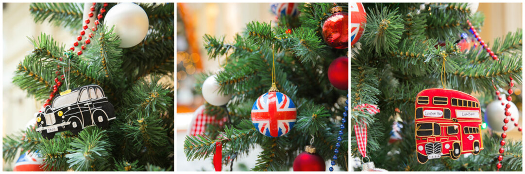 British Style Christmas Tree Collage