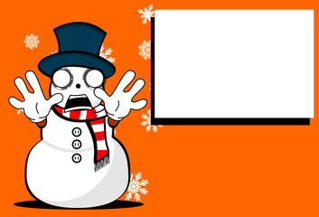 snow man cartoon xmas background card03