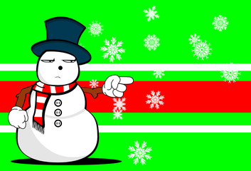 snow man cartoon xmas background card01