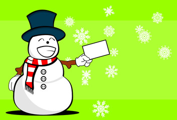 snow man cartoon xmas background card8