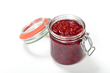 Fresh Homemade Raspberries Jam. Selective focus.