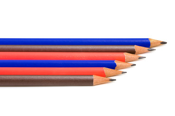 line of colored pencils