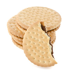 Sandwich biscuits with chocolate filling