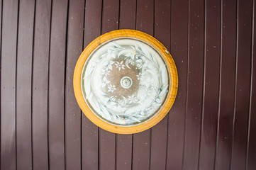 Photo of lamp ceiling on wood ceiling