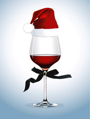 Vector of Red wine glass. Christmas party