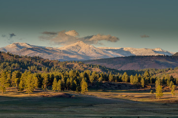 mountain range at sunset, colorado 