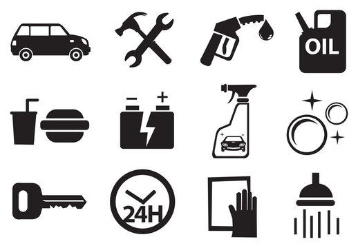 Icons for Services at Petrol Station