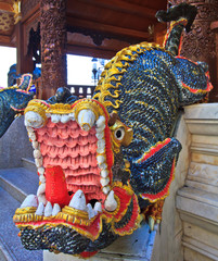 MOM statue is animal in fairy tale at the temple in Thailand