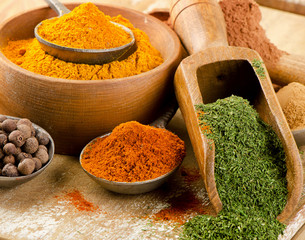 colourful  ground spices