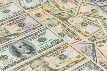 Banknotes in US currency as US dollar