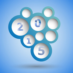 2015 with abstract blue speech bubble background