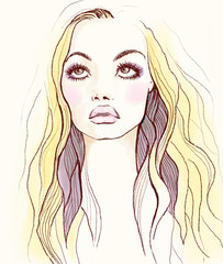 Woman face. Fashion illustration