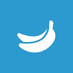 Fototapeta na wymiar banana icon, white on the blue background .