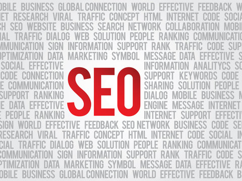 Vector SEO sign and tags background social engine optimization