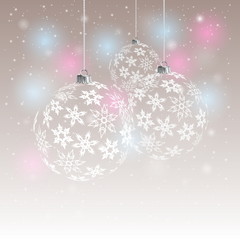 Fototapeta na wymiar Christmas Background with balls. Abstract Vector Illustration. E