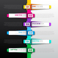 Vector Infographic timeline report template made from colorful p