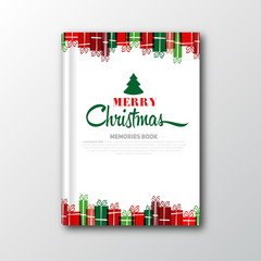 Christmas book cover or flyer template, vector