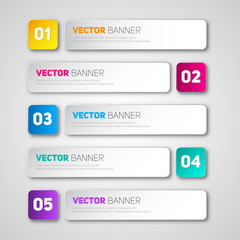 Obraz premium Vector infographic paper banners set, tags for business design,