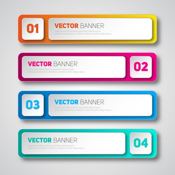 Vector infographic paper banners set, tags for business design,