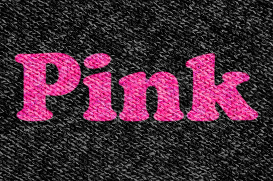 The Word Pink On Wool