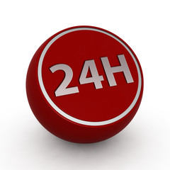 24 hours circular icon on white background