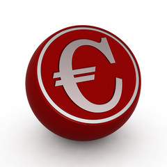 Euro circular icon on white background