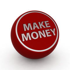 Make money circular icon on white background