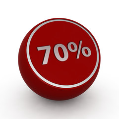 Seventy percent circular icon on white background