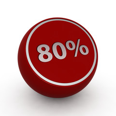 Eighty percent circular icon on white background