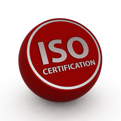 Iso certification circular icon on white background