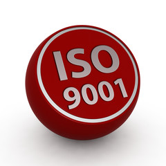 Iso 9001 circular icon on white background