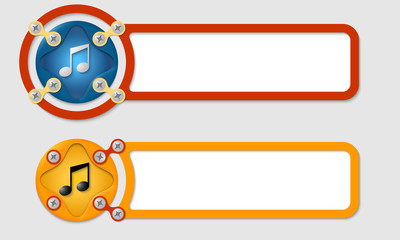 abstract boxes for any text with screws and music symbol